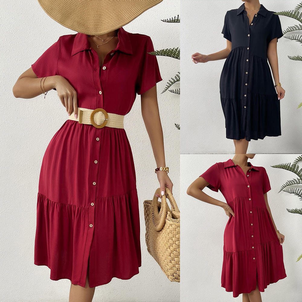 Feibai Summer Women Dress 2022 New Casual Temperament A-skirt Women Clothes 