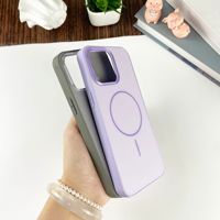 Casing Pelindung Kristal AG Halus Berlapis Magnetik dengan Tekstur Kulit, Kompatibel untuk 16 Pro