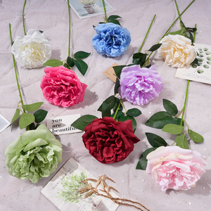 Rose artificielle en soie style Martin à tête unique, pour décoration de mariage et de maison - Product Image 1
