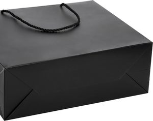 Bolsas de Papel de Regalo de Lujo con Logotipo Personalizado, Color Negro Mate y Oro Rosa, Bolsas de Compras Ecológicas con Asas y Lazo de Cinta - Product Image 3
