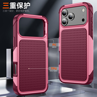 Coque de téléphone antichoc robuste 3-en-1 avec couleurs contrastées pour iPhone 18 17 Pro Max 16 15 14 Plus 13 12 Pro 11