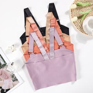 ODM/OEM Camiseta Sin Mangas Con Para Mujer Bralette sans couture en soie glacée soutien-gorge haut court pour femmes - Product Image 3