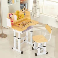 Bureau d'Étude pour Enfants à Hauteur Réglable, Chaise d'Écolier Unique et Bureau Abordables