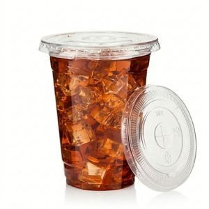 Gobelets jetables en plastique transparent de 16 oz (lot de 1000) pour café glacé avec couvercles plats – Idéal pour les fêtes - Product Image 1