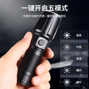 YuFire C1 Mini White Laser Flashlight <b>Rechargeable</b> Zoomable LED Portable <b>Light</b> Super Long Range Outdoor Use - Product Image 2