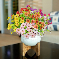 Fleurs artificielles d'eucalyptus réalistes, plantes en plastique violettes, support en pot de céramique, décoration pour salon, maison, mariage, fausses fleurs