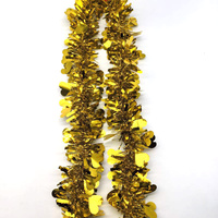 Guirlande de Noël ronde de 2 mètres, motif cœur, réutilisable, en PET, pour décorations de Noël et de fêtes à la maison