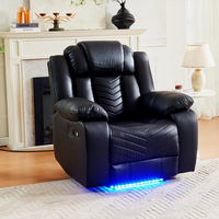 NOUVEAU Canapé de salon inclinable design moderne en cuir synthétique, ensemble de canapés de luxe avec table escamotable, haut-parleur et fonction massage