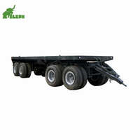 Remorque à barre extensible à plat de 30 tonnes, conteneur à 2 essieux, plate-forme plate, prix complet de la remorque