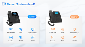 Téléphone IP <span class=keywords><strong>VoIP</strong></span> d'entreprise C63GP avec écran couleur, audio large bande HDAudio, prise en charge GSM POE - Product Image 5