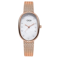 Montre pour femme classique en acier inoxydable à quartz avec diamants Gedi 51145