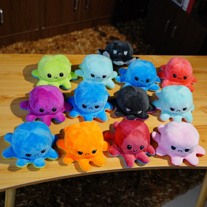 Peluche Pieuvre Réversible, Jouet Sensoriel Doux Kawaii, Porte-clés et Breloque de Sac, Cadeau Anti-stress pour Enfants - Product Image 2