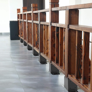 Base d'ancrage à <span class=keywords><strong>bride</strong></span> en acier inoxydable 4x4 (réellement 3,5x3,5 pouces) avec vis pour garde-corps de terrasse, noire - Product Image 4