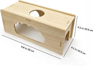 <span class=keywords><strong>Maison</strong></span> en bois pour hamster, tunnel, plateforme, décor, cachette, trou de ventilation, rampe en bois naturel pour hamsters nains, souris, gerbilles - Product Image 6