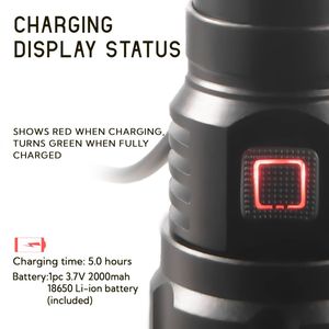 Sáng Chim Siêu Mạnh Mẽ Cao Lumens 550 Không Thấm Nước Kính Thiên Văn Zoom Đèn Pin Hợp Kim Nhôm <span class=keywords><strong>Torch</strong></span> Với Tốt Nhất Ngọn Đuốc Ánh Sáng - Product Image 5