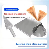 Rouleau à cornets de gaufres en acier inoxydable, outil de façonnage de cornets de crème glacée avec corps en aluminium moulé, moule antiadhésif pour gaufres.