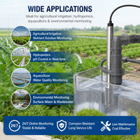 Sonde de pH numérique en acier inoxydable pour l'agriculture intelligente, RS485 Modbus 4-20mA, pour l'irrigation, l'hydroponie, la détection de la qualité de l'eau