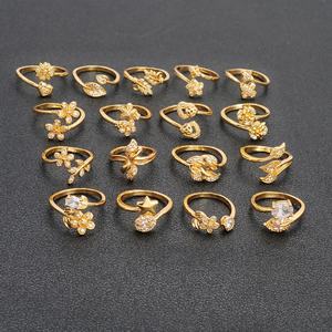 Bagues en or plaqué 24 carats JXX en gros, magnifiques bijoux pour femmes, bagues ouvertes en or pour mariage - Product Image 1