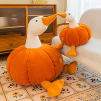 Boneka Plush Ultra Lembut Isi Kapas PP Desain Labu Angsa Putih Berbagai Ukuran, Hadiah Ulang Tahun yang Menenangkan, Mainan Mesin Cakar, Unisex