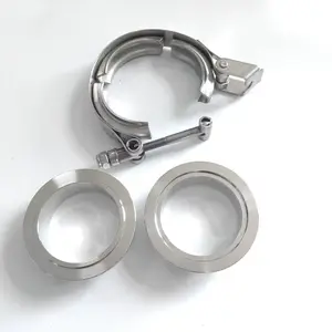 Male/Female V Band Clamp Flange Kit for Turbo Downpipe 2/2.5/3/3.5/4 Inch