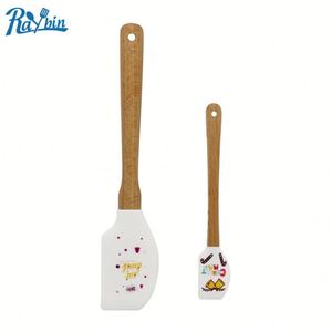 Best Selling Heat Resistant Mini Silicone Christmas Spatula Set With Wooden Handle - Product Image 4