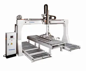 Machine à scie à faisceau cnc, <span class=keywords><strong>3</strong></span> étages, chargeur de panneau, convoyeur, empileur - Product Image 1
