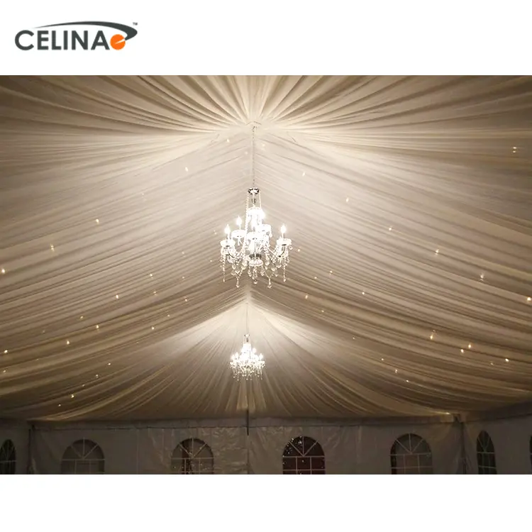 Celina feuerfeste einfache Montage weiße Hochzeit Innen zelt Futter für klassische Rahmen Zelt Liner