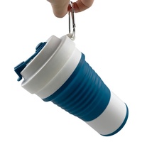 Produits de camping et de randonnée, grande tasse à café pliable en silicone de qualité alimentaire sans BPA de 25 oz, tasse de voyage réutilisable en silicone pliable, mug de Noël avec couvercle, tasses en silicone