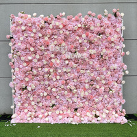 L73 Vente à Chaud Soie Faux Arrangement Floral Faux Rose Fleur Fond Mural Fleur Artificielle Rose Toile de Fond pour Décoration de Mariage