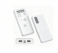 Banco de Energía LGC L-A80 de 10000mAh con Cable Integrado, Cuatro Funciones, Interfaces Tipo-C, Salida de 10W, Material ABS, Indicador de Nivel de Batería