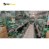 Boîte à palettes en treillis métallique galvanisé en acier métallique pliable et empilable pour entrepôt industriel robuste