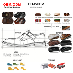 Zapatos Formales de Diseño de Lujo Personalizados OEM para Hombre, Cómodos, Transpirables, Antideslizantes, con Hebilla y Correa, para Negocios, Bodas, Mocasines Impermeables - Product Image 3