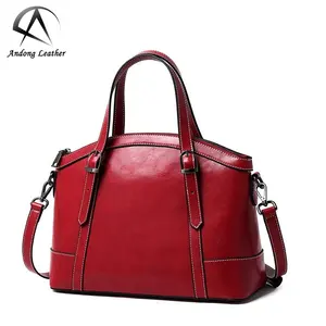 Andong Handtas Voor Vrouwen Meisjes Echt Koe Leer Mode Schouder Sling Bag Top Handvat Tassen Casual Office Dames Handtassen