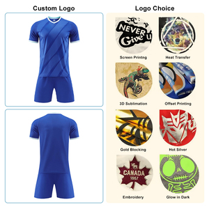 Camiseta de Fútbol de Manga Corta con Cuello Redondo, Transpirable y de Secado Rápido, de Poliéster/Algodón, con Nombre de Equipo Personalizado, Uniformes de Fútbol para Clubes de Liga, Precio Bajo - Product Image 3