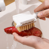 Brosse à fruits multifonctionnelle aux couleurs personnalisées Brosse à fruits et légumes avec éplucheur