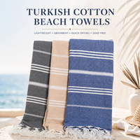 Serviette de plage turque 100% coton avec logo personnalisé, séchage rapide, légère, rayée, Peshtemal Hammam avec pompons pour spa, gym, yoga