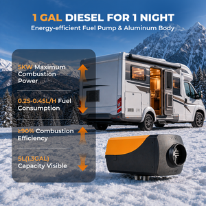 เครื่องทำความร้อนดีเซล 12V 5KW สำหรับรถยนต์ รถบรรทุก เรือ ใช้ในฤดูหนาว - Product Image 6