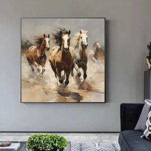 Art mural abstrait réaliste et doux sur toile, motif chien neutre, pour la décoration intérieure de la maison et des hôtels - Product Image 4