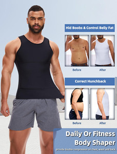 Da <span class=keywords><strong>uomo</strong></span> Shapewear Fitness corsetto attillato modellante elastico aderente <span class=keywords><strong>canottiera</strong></span> sportiva Slim Fit a compressione canottiere <span class=keywords><strong>uomo</strong></span> - Product Image 5