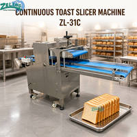 Machine à trancher le pain en continu, équipement de découpe automatique sur convoyeur, largeur de coupe personnalisable, boulangerie