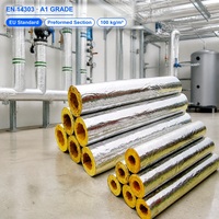 Isolation de tuyauterie en laine de roche EN 14303 A1 100 kg/m³ Laine minérale pour tuyauterie conforme aux normes européennes pour vapeur et eau réfrigérée