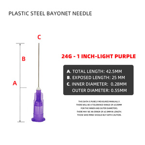 मोटर वाहन भागों के लिए 24 ग्राम-1 इंच का उजागर प्लास्टिक स्टील बायोनेट सुई - Product Image 2