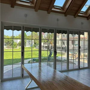 <span class=keywords><strong>Porte</strong></span> pliante en aluminium insonorisée à double vitrage avec grille design / <span class=keywords><strong>Porte</strong></span> pliante de cuisine grand format pour balcon en verre feuilleté - Product Image 6