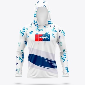 Custom Mens Quick Dry Fishing Hoodie UPF50 UV Protection Breathable Camouflage Sports Shirt Plus Size Customizable - Product Image 1