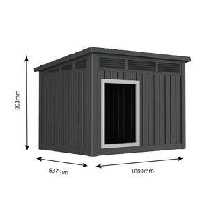 Rumah Anjing Pola Solid dengan Atap Miring yang Mudah Dibersihkan, Tahan Cuaca, Anti Air, Atap Terbuka, Interior Luas - Product Image 2
