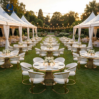 Hochwertiger Edelstahl Luxus Runder Tisch für Hotel Bankett Event Hochzeit Restaurant Esszimmer
