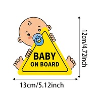 Autocollant d'avertissement pour voiture « Bébé à bord », dessin animé mignon, imperméable, résistant aux UV, autocollant en vinyle auto-adhésif pour la décoration extérieure des vitres de voiture