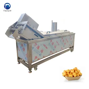 Automatic Continuous Tofu Fried Polenta French fries fried chicken Deep Fryer Frying Machine