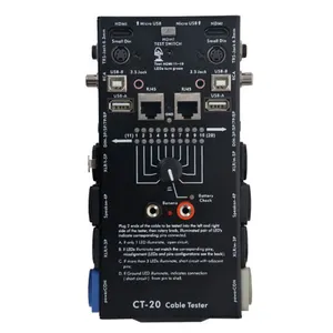 RQSONIC CT-20 רשת אודיו Rj45 ו-usb בודק כבל קו עם שחור צבע