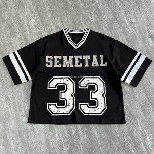 High Quality <b>Boxed</b> Sports Rugby Football Shirt Custom Cropped Boxy t Shirt Men Screen Printed Oversize T-shirts Football Jersey - Product Image 1